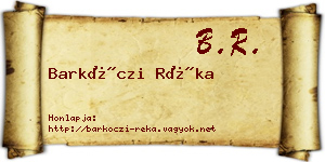 Barkóczi Réka névjegykártya