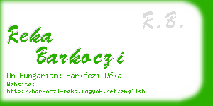 reka barkoczi business card