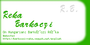 reka barkoczi business card